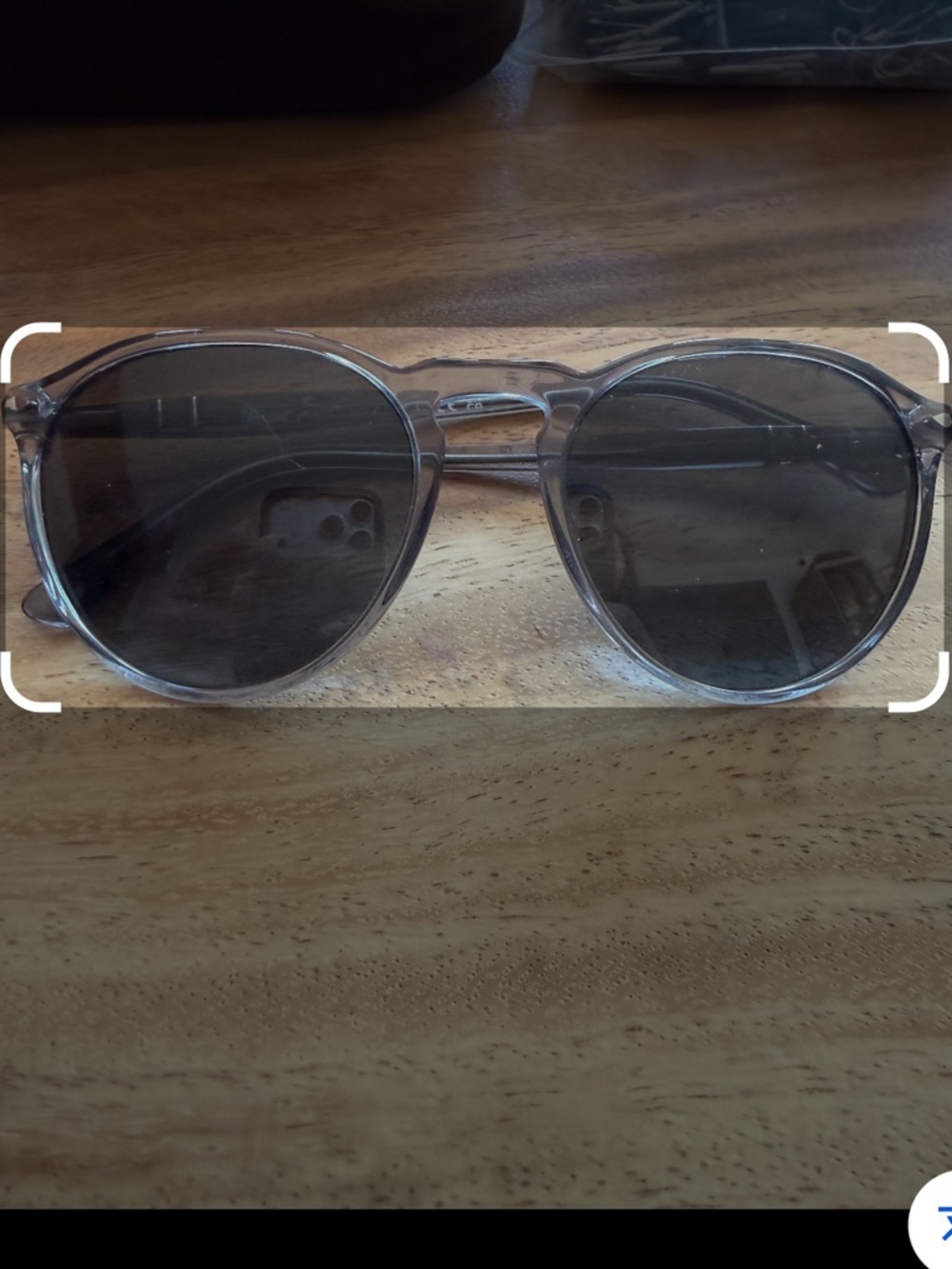 Persol Clear/Transparent Frame Sunglasses with Dark Lenses
